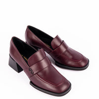 MISV06 LEATHER HEEL LOAFERS