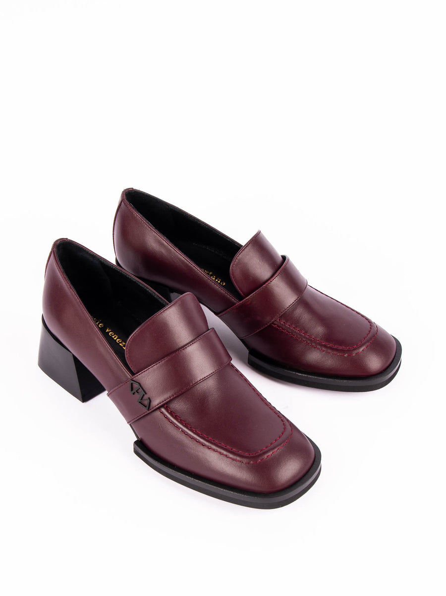 MISV06 LEATHER HEEL LOAFERS