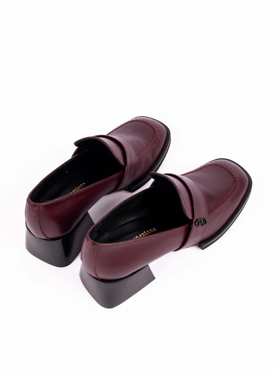 MISV06 LEATHER HEEL LOAFERS