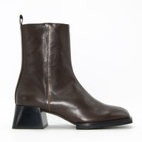 MISV08 LEATHER HEEL ANKLE BOOTS