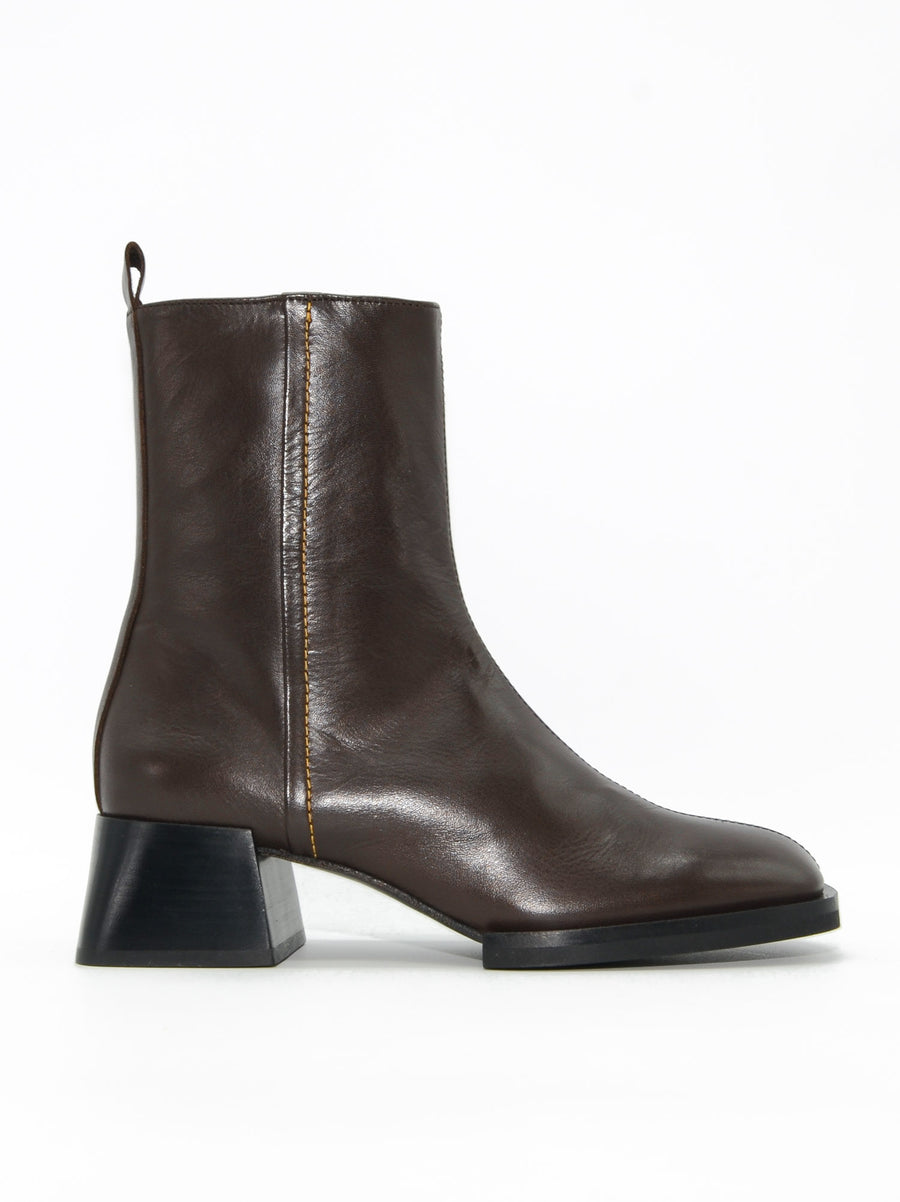 MISV08 LEATHER HEEL ANKLE BOOTS