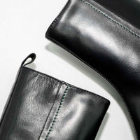 MISV08 LEATHER HEEL ANKLE BOOTS