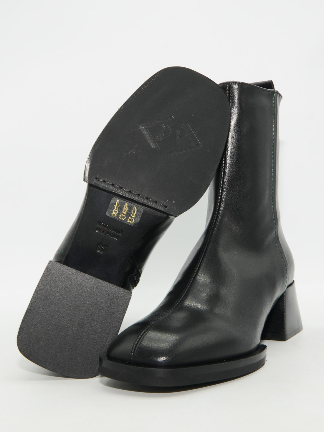 MISV08 LEATHER HEEL ANKLE BOOTS