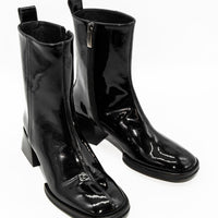 MISV08 PATENT LEATHER HEEL ANKLE BOOTS