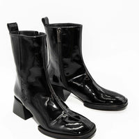 MISV08 PATENT LEATHER HEEL ANKLE BOOTS