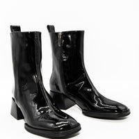 MISV08 PATENT LEATHER HEEL ANKLE BOOTS