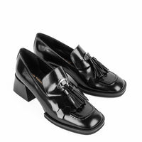 MISV10 BRUSHED LEATHER HEEL LOAFERS