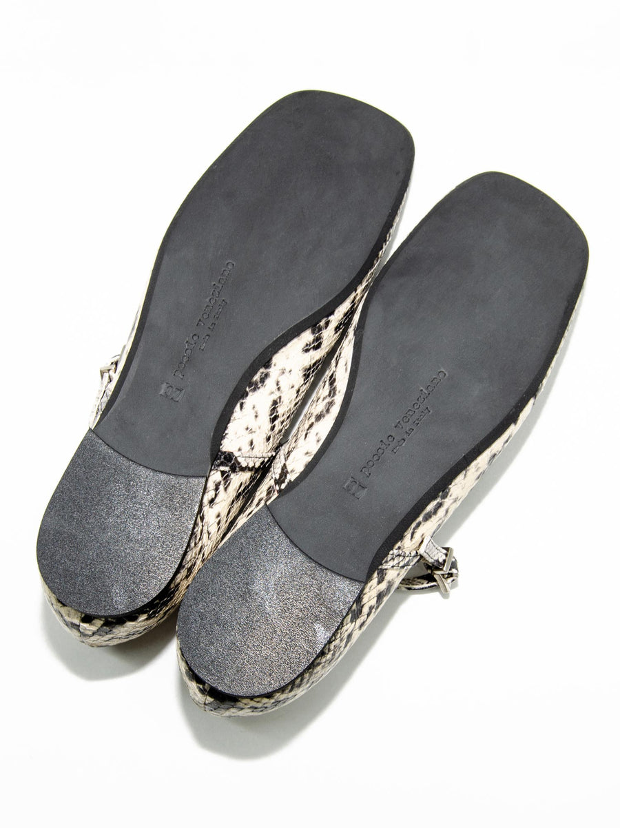 PBAL11 SNAKE-EMBOSSED LEATHER BALLERINAS