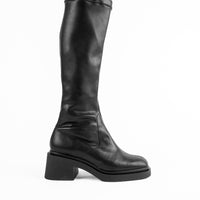 STE25 FAUX-LEATHER HEEL TALL BOOTS