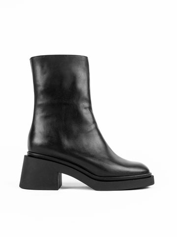 STE28 LEATHER HEEL ANKLE BOOTS