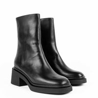 STE28 LEATHER HEEL ANKLE BOOTS