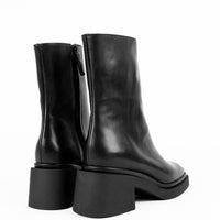 STE28 LEATHER HEEL ANKLE BOOTS