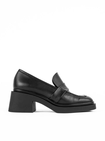 STE29 LEATHER HEEL LOAFERS