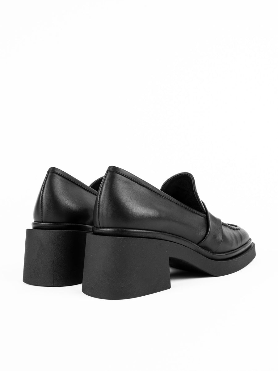 STE29 LEATHER HEEL LOAFERS