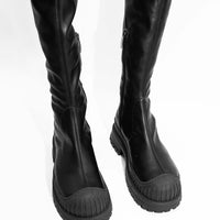TY54 FAUX-LEATHER TALL BOOTS