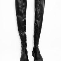 TY54 FAUX-LEATHER TALL BOOTS