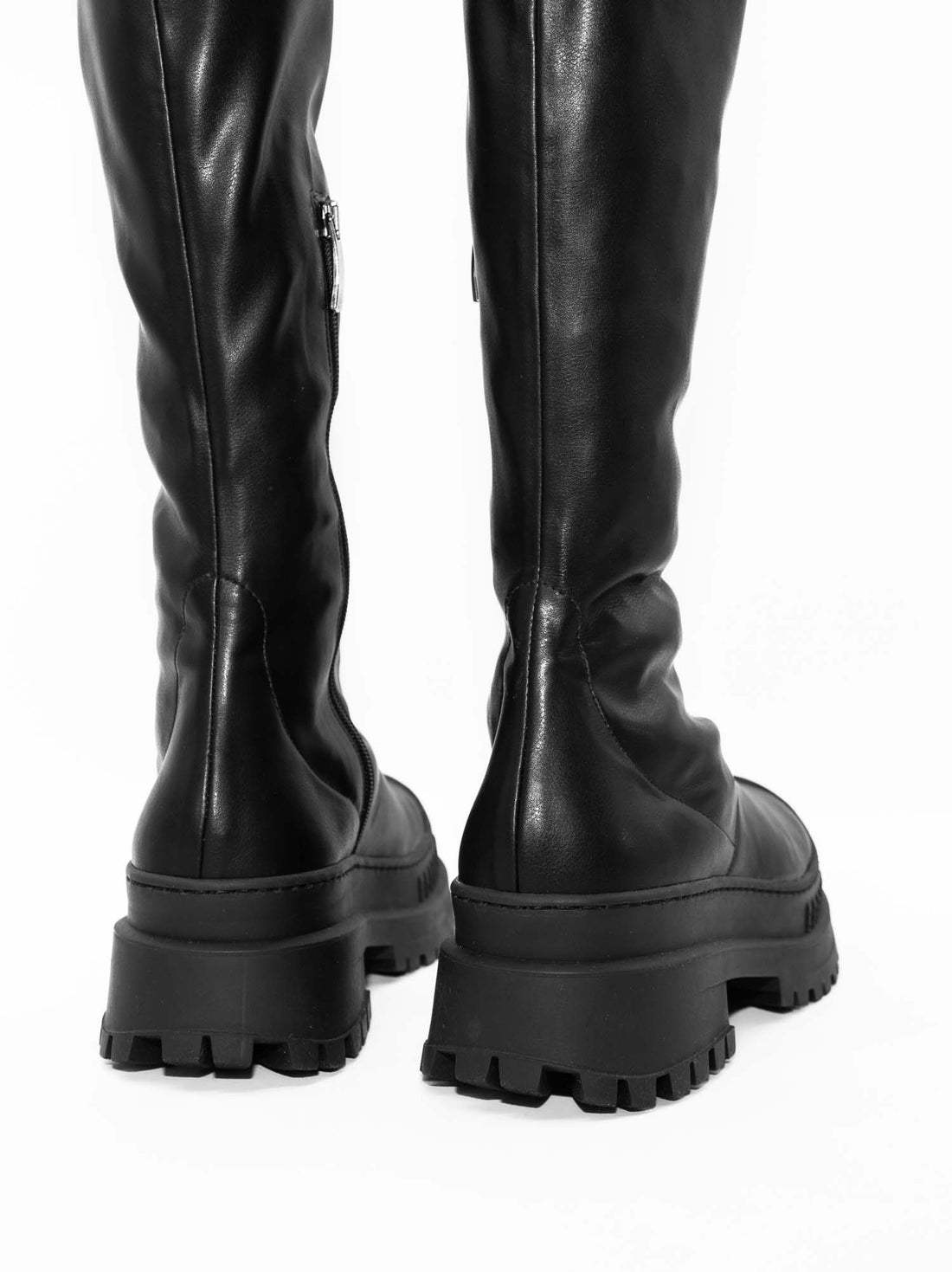 TY54 FAUX-LEATHER TALL BOOTS