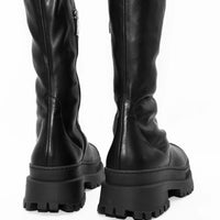 TY54 FAUX-LEATHER TALL BOOTS