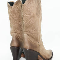 V7 CRUST LEATHER WESTERN ANKLE BOOTS