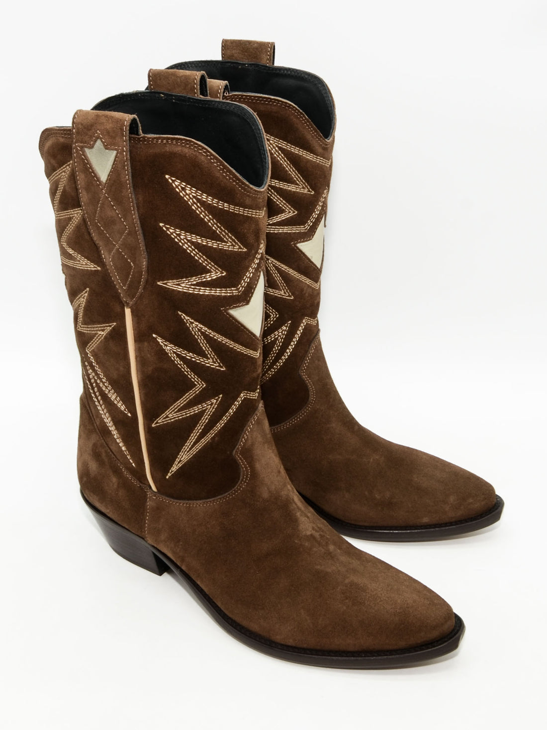 VTX02 CRUST LEATHER WESTERN ANKLE BOOTS