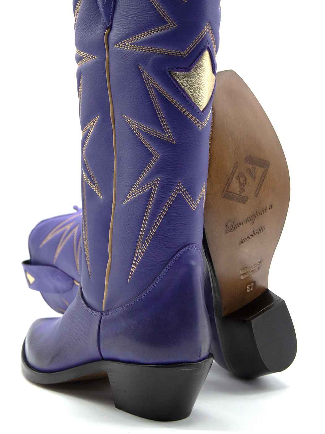 VTX01 LEATHER WESTERN TALL BOOTS