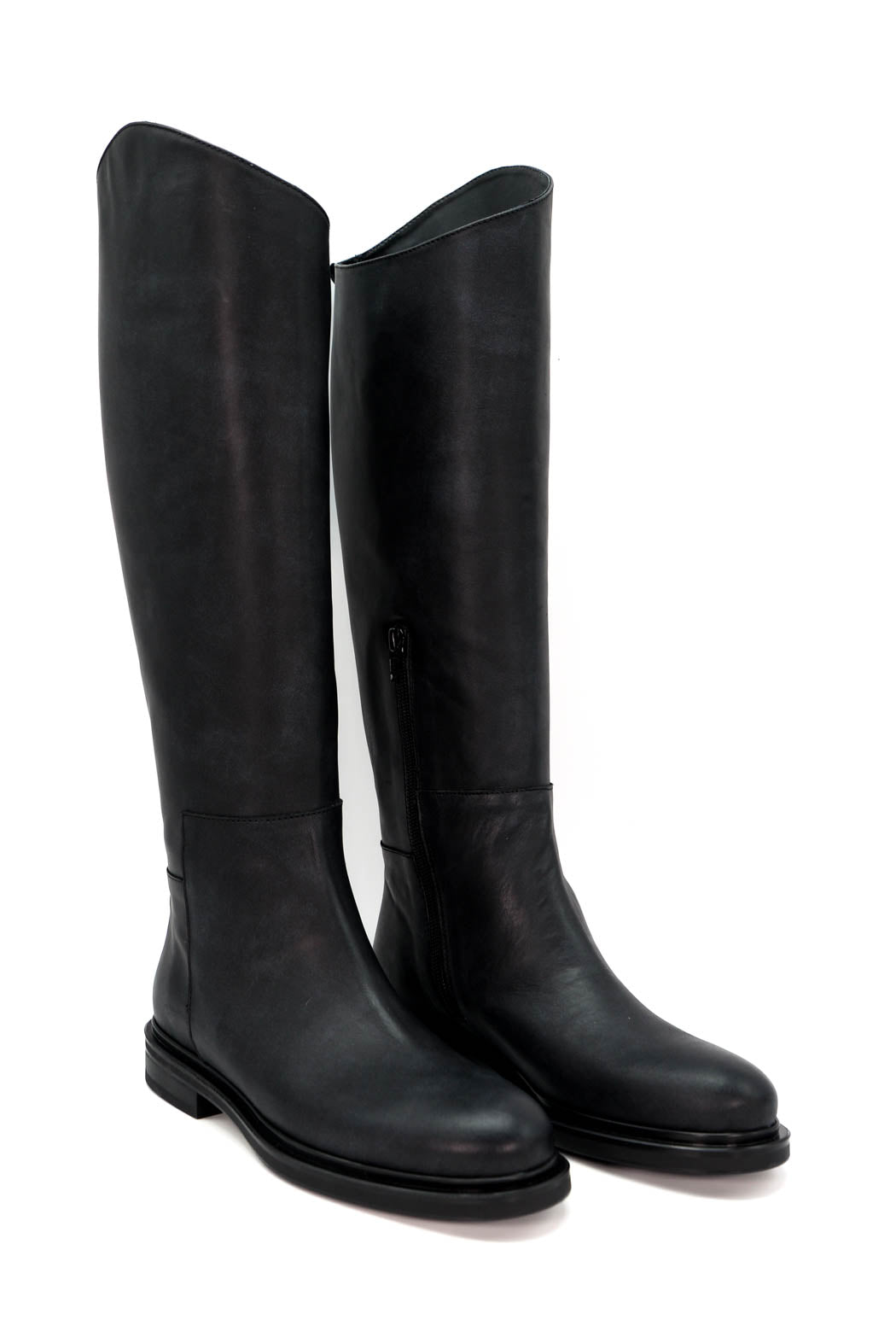 FMJ20 VINTAGE-EFFECT LEATHER TALL BOOTS