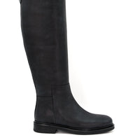 FMJ20 VINTAGE-EFFECT LEATHER TALL BOOTS