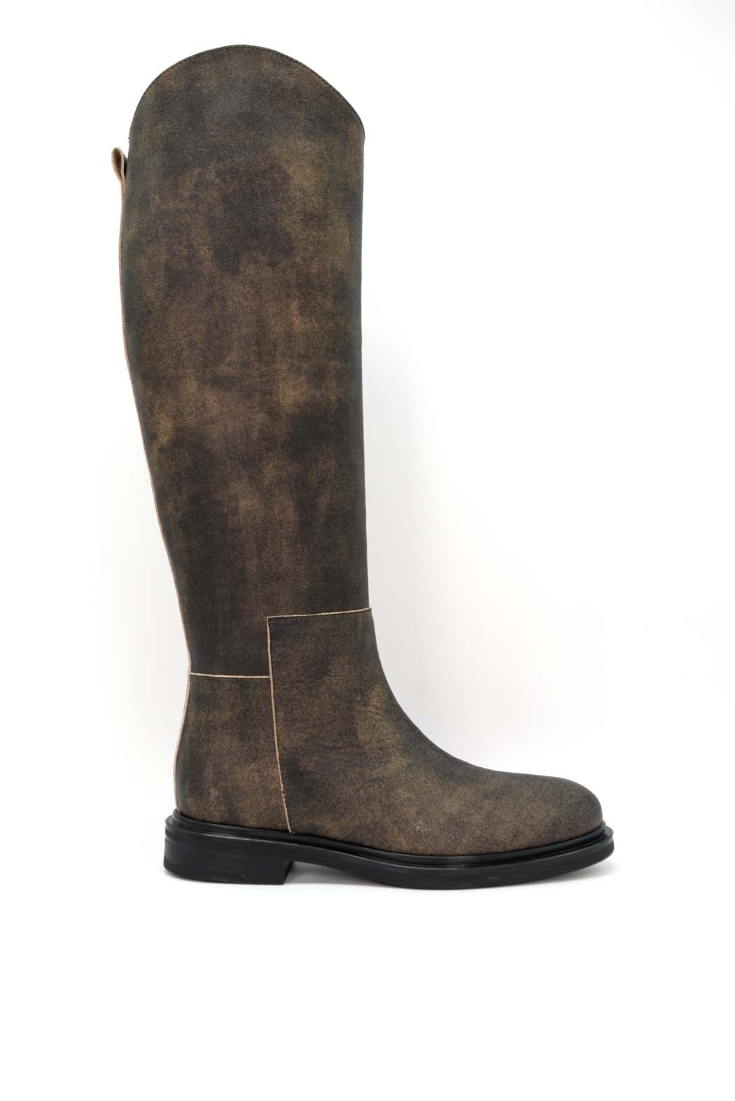 FMJ20 VINTAGE-EFFECT LEATHER TALL BOOTS