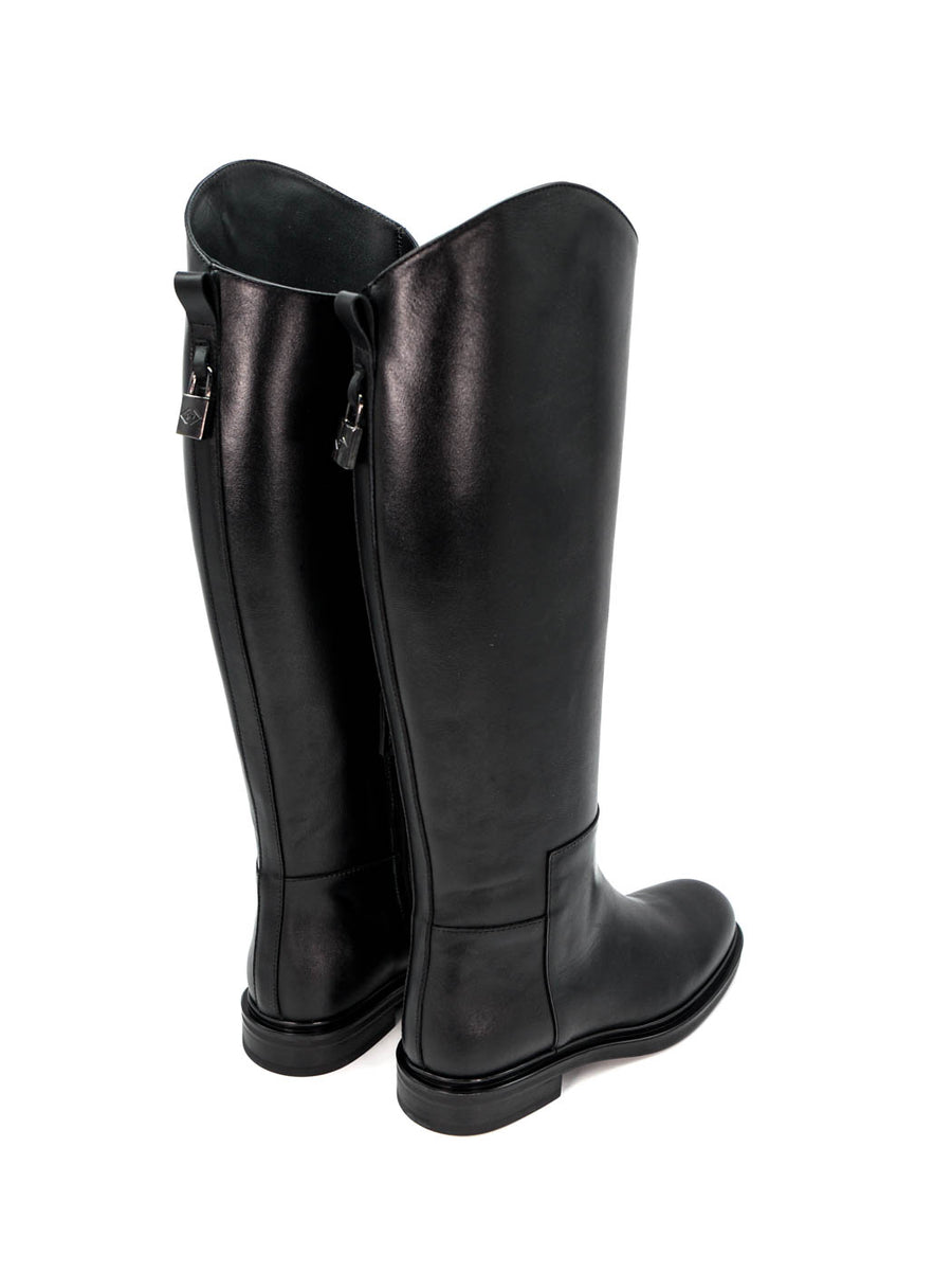 FMJ22 LEATHER TALL BOOTS