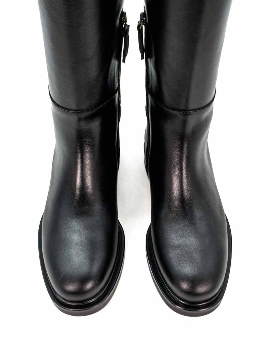 FMJ22 LEATHER TALL BOOTS