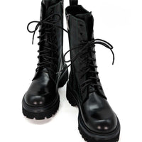 JMN10N LEATHER LACE-UP COMBAT BOOTS