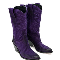 V7 CRUST LEATHER WESTERN ANKLE BOOTS