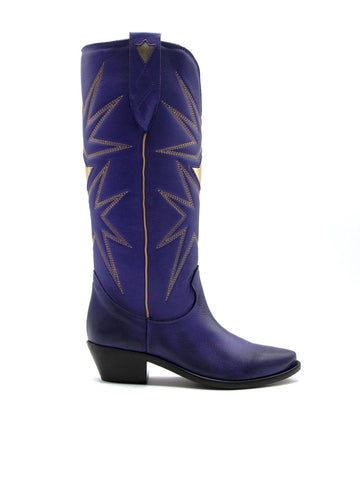 VTX01 LEATHER WESTERN TALL BOOTS